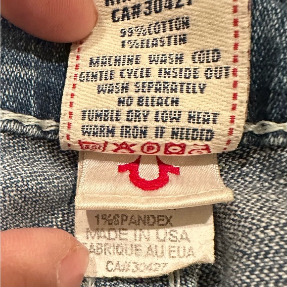 True Religion Disco Joey Big T Low-Rise Flare Vintage Jeans Size 28 - Picture 7 of 11